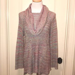 multicolor sweater with scarf